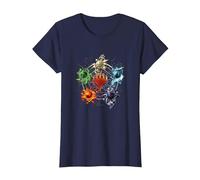 Magic: The Gathering Mana Symbols Epic Poster Camiseta, Mujer, Azul Marino, L