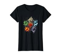 Magic: The Gathering Mana Symbols Epic Poster Camiseta, Mujer, Negro, XXL
