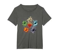 Magic: The Gathering Mana Symbols Epic Poster Camiseta, Mujer Tallas Grandes, Asfalto, 1XL Grande