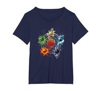 Magic: The Gathering Mana Symbols Epic Poster Camiseta, Mujer Tallas Grandes, Azul Marino, 4XL Grande