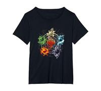 Magic: The Gathering Mana Symbols Epic Poster Camiseta, Mujer Tallas Grandes, Negro, 4XL Grande