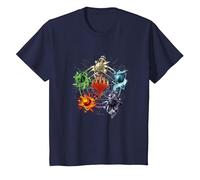 Magic: The Gathering Mana Symbols Epic Poster Camiseta, Niños, Azul Marino, 10 años