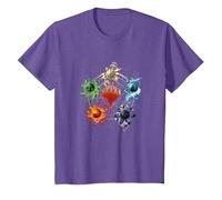 Magic: The Gathering Mana Symbols Epic Poster Camiseta, Niños, Morado Jaspeado, 6 años