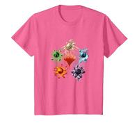 Magic: The Gathering Mana Symbols Epic Poster Camiseta, Niños, Rosa Jaspeado, 10 años