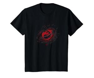 Magic: The Gathering Red Classic Mana Symbol Chest Poster Camiseta, Niños, Negro, 10 años