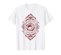 Magic: The Gathering Red Mountain Mana Camiseta, Hombre, Blanco, 6XL