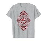 Magic: The Gathering Red Mountain Mana Camiseta, Hombre, Gris Jaspeado, 6XL