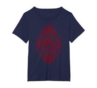 Magic: The Gathering Red Mountain Mana Camiseta, Mujer Tallas Grandes, Azul Marino, 1XL Grande