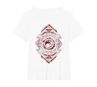 Magic: The Gathering Red Mountain Mana Camiseta, Mujer Tallas Grandes, Blanco, 2XL Grande