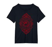 Magic: The Gathering Red Mountain Mana Camiseta, Mujer Tallas Grandes, Negro, 2XL Grande