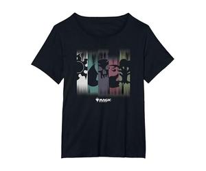 Magic: The Gathering Themed Colors & Symbol Panels Camiseta, Mujer Tallas Grandes, Negro, 1XL Grande