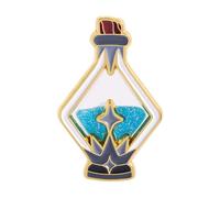 Magic-Themed Metallic Potion Pin Sparkling Two-Tone Glitter Clip-on Accessory for Casual & Fantasy Ensembles Glitter Magics Potion Badge