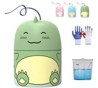 Magic Toilet Cleaning Bottle, Cute Dinosaur-Shaped Toilet Bowl Cleaner Bottle, Bathroom Tank Cleaner with Ocean, Jasmine, And Peach Aromas, No-Touch Rope Design, Easy-to-Use Bowl Cleaning (green)