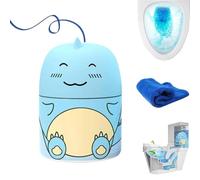 Magic Toilet Cleaning Bottle, Cute Dinosaur-Shaped Toilet Bowl Cleaner Bottle, Ocean, Jasmine, and Peach Scent, Carrying Rope Design Not Dirty Hands, Deep Cleaning & Stain Prevention (Blue)