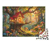 Magic Treehouse Puzzle 1000 Piezass Material Reciclado Whimsical Woodland Puzzles for Boy & Girl Ages 6 Years Up Fun and Desafiante Juego Familiar Actividad 52x38cm/1000 piezass