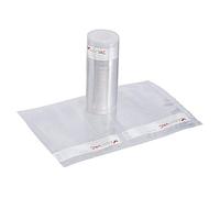 Magic Vac ACO1024 - Pack de 50 bolsas, 20 x 30 cm con etiqueta pre-impresa, Libres de BPA, se puede lavar, cocinar, usar en nevera, hervir, congelar y descongelar, color blanco