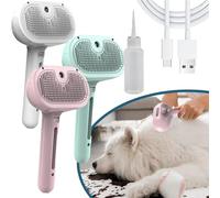 Magic Wand for Pet Hair, Lettuce Pets Steam Brush, Vip Digital Presence Dog Brush, Pet Spray Hair Removal Comb for Dogs, Yopoll Mist Massage Grooming Brush for Dogs with Steam (3pcs)