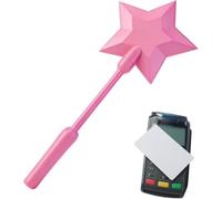 Magic Wand - Tarjetero para tarjetas de crédito, rosa impreso en 3D con diseño de varita mágica para pagar Star Magic Wands, soporte para tarjetas de pago sin contacto para todas las oficinas en casa