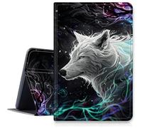 Magic White Wolf - Funda para iPad Pro de 13 pulgadas M4 2024, a prueba de golpes, de piel sintética, plegable, ajustable, con función de apagado y encendido automático para iPad Pro M4 2024 de 13
