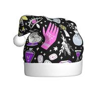 Magic Witch Bohemian Drawing - 1 paquete de gorro de Papá Noel de felpa, cómodo sombrero de Navidad para regalos de fiesta de Navidad, apto para adultos