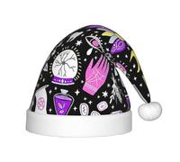 Magic Witch Bohemian Drawing - 1 paquete de gorro de Papá Noel de felpa, cómodo sombrero de Navidad para regalos de fiesta de Navidad, apto para adolescentes