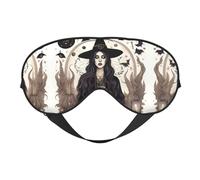 Magic Witch Witchcraft - Antifaz para dormir de seda sintética con dibujo bohemio - Relajación con correa elástica ajustable - Ideal para viajes y sueño profundo