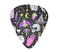 Magic Witch Witchcraft Bohemian Drawing Advanced guitar pick 12 piezas Tres grosores para bajo, guitarra eléctrica, funda para guitarra acústica