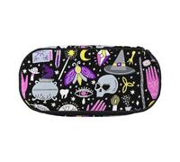 Magic Witch Witchcraft Bohemian Drawing Print Conveniente estuche de lápices portátil de alta capacidad para estudiantes, adolescentes y adultos, Black, Talla única, Organizador de bolsas