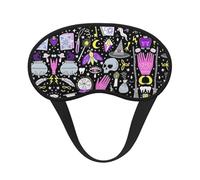 Magic Witch Witchcraft Bohemian Drawing Print Sleep Solution Blackout Sleep Mask with Ear Orejeras - Travel Yoga Meditación