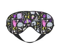 Magic Witch Witchcraft Bohemian Drawing Printing Soft Eye Mask Reversible Cover for Travel Adjustable Strap Blackout Sleep
