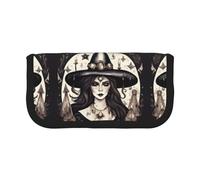 Magic Witch Witchcraft Bohemian - Estuche pequeño para lápices, estuche estético para lápices, estuche de almacenamiento para lápices, soporte para bolígrafos y oficina, Black, Talla única,