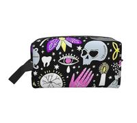 Magic Witch Witchcraft - Bolsa de almacenamiento de dibujo bohemio, portátil de gran capacidad, bolsa de almacenamiento de artículos de tocador de viaje, bolsa de maquillaje diario, dibujo bohemio de