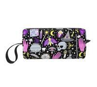 Magic Witch Witchcraft - Bolsa de almacenamiento diaria con impresión de dibujo bohemio, bolsa de almacenamiento portátil simple de mano, bolsa de viaje con cremallera, puede almacenar necesidades
