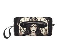 Magic Witch Witchcraft - Bolsa de maquillaje con estampado bohemio, bolsa de cosméticos duradera, bolsa de viaje de maquillaje, regalos esenciales para mujeres y hombres, White, Talla única