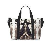 Magic Witch Witchcraft - Bolsa de viaje para mujer, bolsa de viaje grande para fin de semana, bolsa de entrenamiento de gimnasio, bolsa de hospital para mamá, Black, Talla única