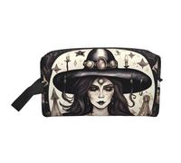 Magic Witch Witchcraft - Bolsas de cosméticos bohemias para mujer, bolsa de maquillaje pequeña para bolso, bolsa de maquillaje de viaje con cremallera, Magia Bruja Brujería Bohemia, Talla única