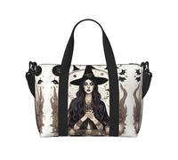 Magic Witch Witchcraft - Bolsas de lona de dibujo bohemio para viajes, ligeras bolsas de viaje, bolsas de gimnasio para hombres y mujeres, Negro -, Talla única