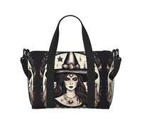 Magic Witch Witchcraft - Bolsas de viaje con estampado bohemio para fin de semana para mujer, bolsa de transporte ligera, bolsa de artículos personales, Black, Talla única