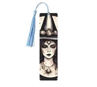 Magic Witch Witchcraft - Juego de marcadores de madera bohemia para leer, 5 piezas, bonitos clips de marca de libro, regalos para amantes