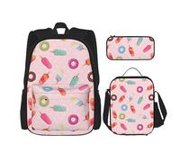 Magic Witch Witchcraft - Mochila de dibujo bohemio para niñas, mochilas escolares con lonchera y estuche para lápices, juego de bolsas escolares 3 en 1, Helado de muchos colores, Talla única
