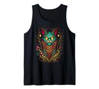 Magic Yule Cat Mystic Forest Feline Fantasy Goblincore Camiseta sin Mangas