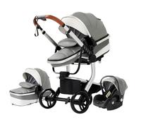 Magic ZC Carrito Bebe 3 en 1, Carro de Bebe 3 Piezas con Empuje Reversible de Dos Vías, Carrito Bebe con Diseño Portátil Plegable de Un Clic, Cochecito Bebe 3 Piezas con Accesorios (518 Gris)