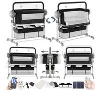 Magic ZC Eléctrico Bluetooth Inteligente Cuna Colecho Bebe, Cuna Next to me Convertible, 5 Engranajes de Balanceo y Control Remoto, Música, Plegable Colecho Bebe con Colchon (608 Black)