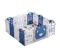 Magic ZC Parque Infantil Bebe, Corralito Bebe Grande Niños con Tapete, Parque de Juegos para Bebes Plegable Interiores Exteriores, Centro de Actividades Infantiles con Espuma Anticolisión (12+2)