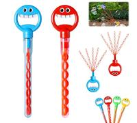 Magical 5 Claw Smiley Bubble Stick, 32-Hole Smiley Face Bubble Wand with Five Claws, Bubble Claw Wand with Bubbles Refill, Bubble Machine for Summer Outdoors (Red+Blue)