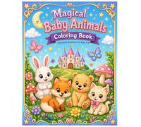 Magical Baby Animals Coloring Book: Cute and Easy Fairytale Adventures with Baby Animals, Unicorns, Dragons, and More for Kids Ages 4-8 (Magical Little Worlds Coloring Book Series)
