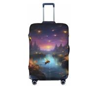 Magical Bees Twilight River - Fundas elásticas para equipaje de viaje de 45,7 a 81,3 cm, Black, L