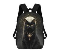 Magical Black Cat Necklace Mochila Escolar, Mochila Informal, Mochila De Día, Mochila Escolar, Mochila De Trabajo, Mochila De Viaje Para Adolescentes, Niñas, Niños, Mujeres Y Hombres 17inch