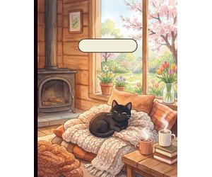 Magical Black Cat Underwater Adventure Themed Composition Notebook | 9.25in x 7.5in | College Ruled | 110 Page Notebook: Dreamy Pastel Notebook for School, Journaling, and Creative Writing