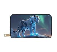 Magical Blue Tiger-A - Cartera con estampado de tigre para mujer, cartera de cuero plegable para múltiples tarjetas, cartera larga para mujer